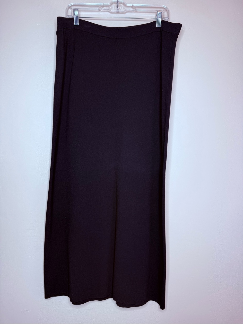 Easy Spirit Knit Sweater Classic Black Maxi Skirt Elastic Waist Size XL